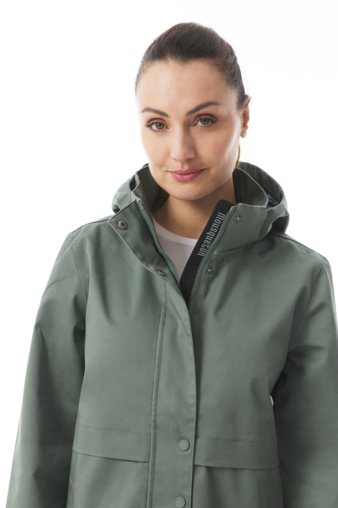 Parka imperméable mi-saison femme vert kaki | Mousqueton