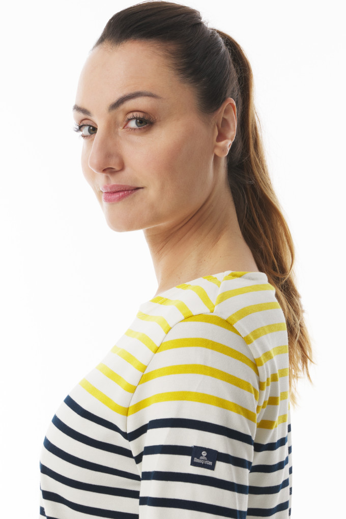 Marinière manches longues bicolore marine et jaune  | Mousqueton