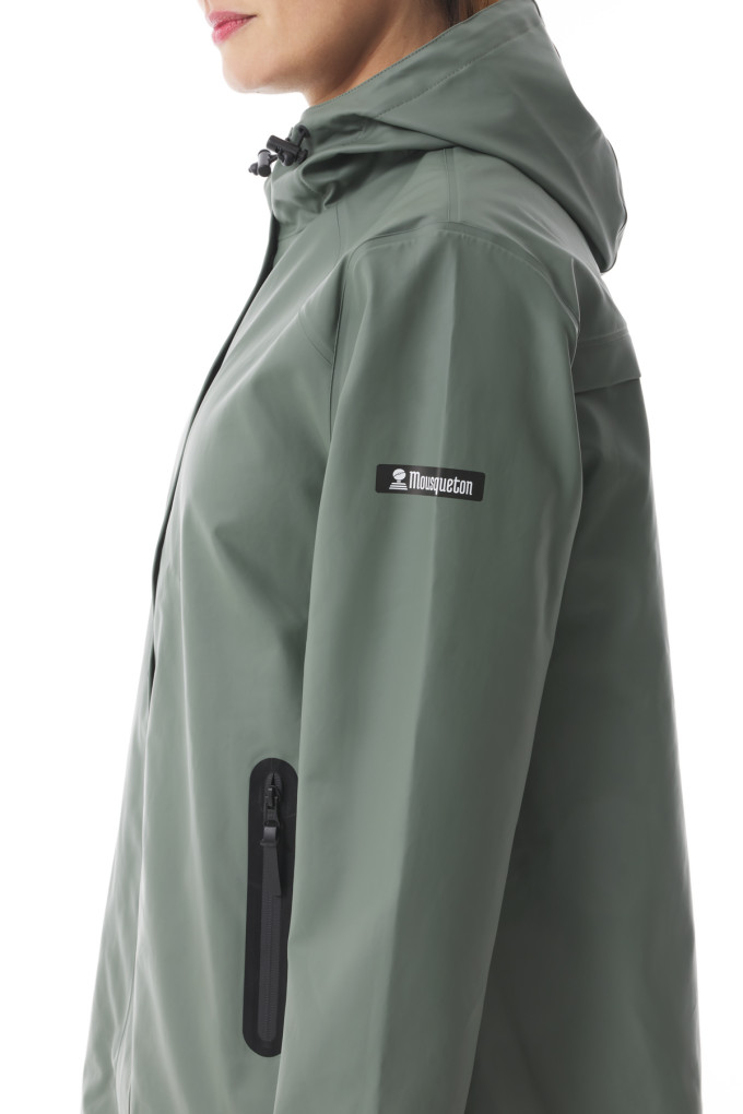 Ciré à capuche femme vert kaki | Mousqueton