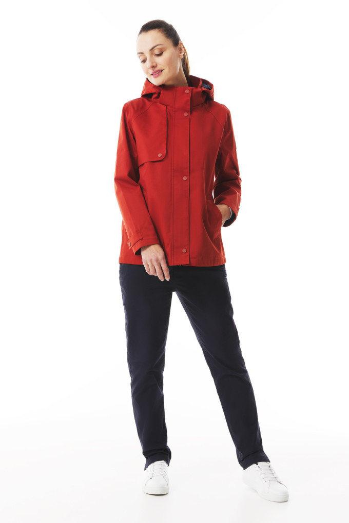 Veste imperméable et modulable mi-saison orange tuile | Mousqueton