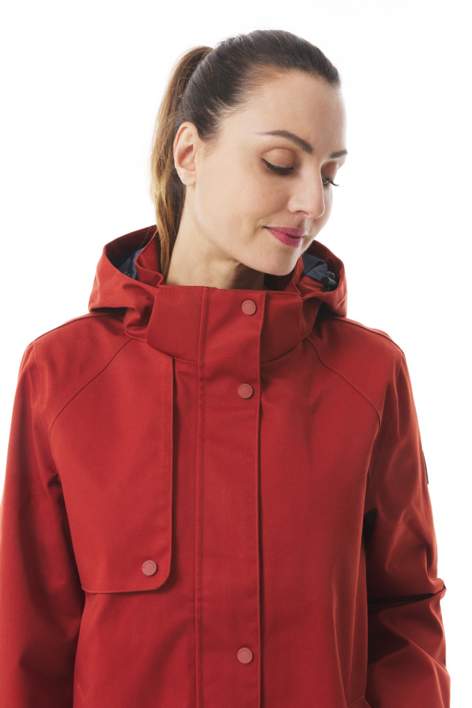 Veste imperméable et modulable mi-saison orange tuile | Mousqueton