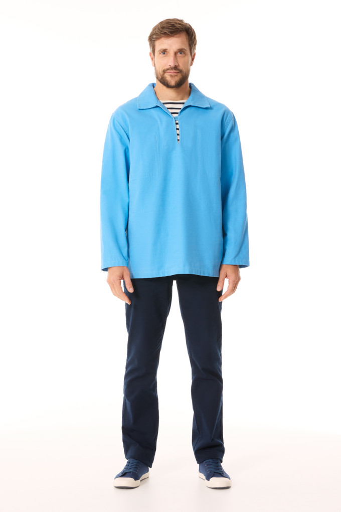 Vareuse traditionnelle en toile bleu ciel | Mousqueton