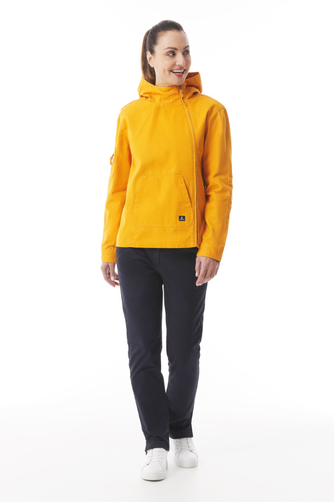 Veste asymétrique Femme jaune orangé | Mousqueton