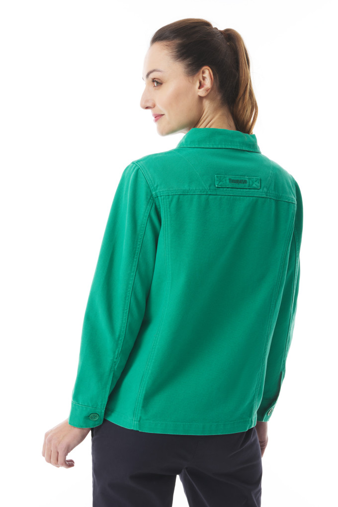 Veste de travail femme en toile de coton vert jade | Mousqueton