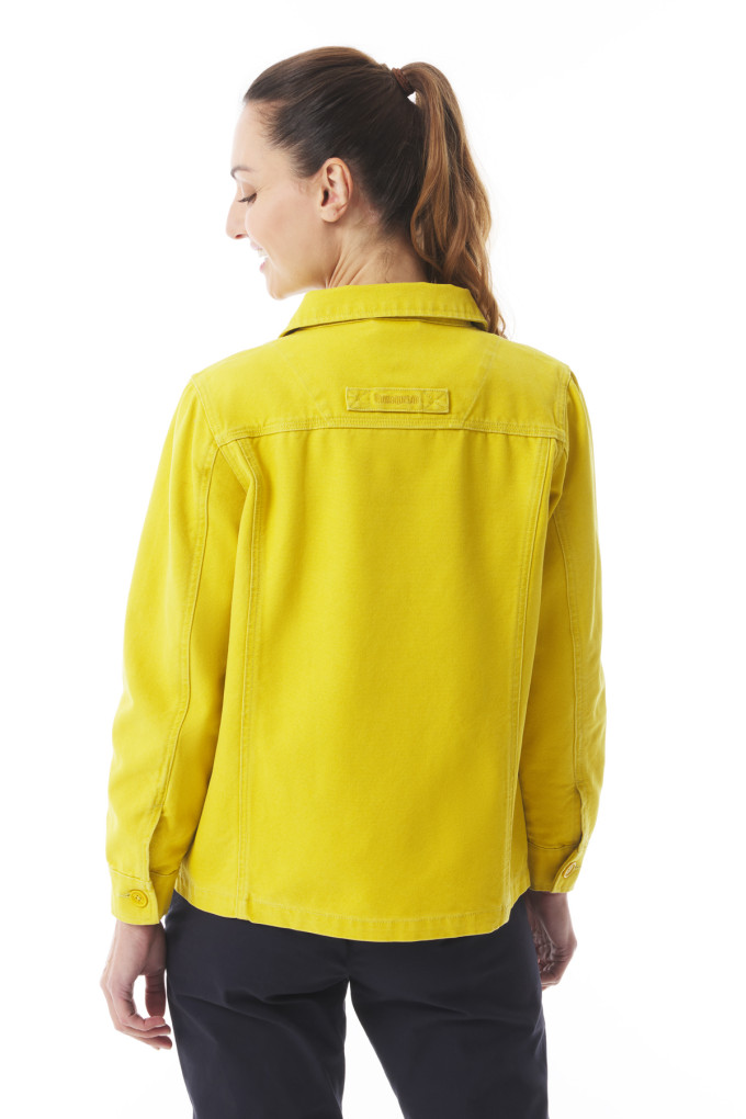 Veste de travail femme en toile de coton jaune miel | Mousqueton