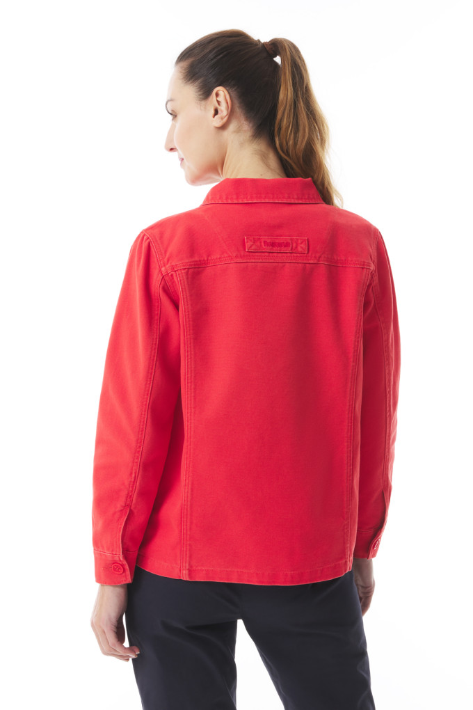 Veste de travail femme en toile de coton rouge piment | Mousqueton