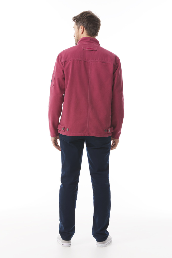 Veste zippée homme en toile canva rouge brique | Mousqueton