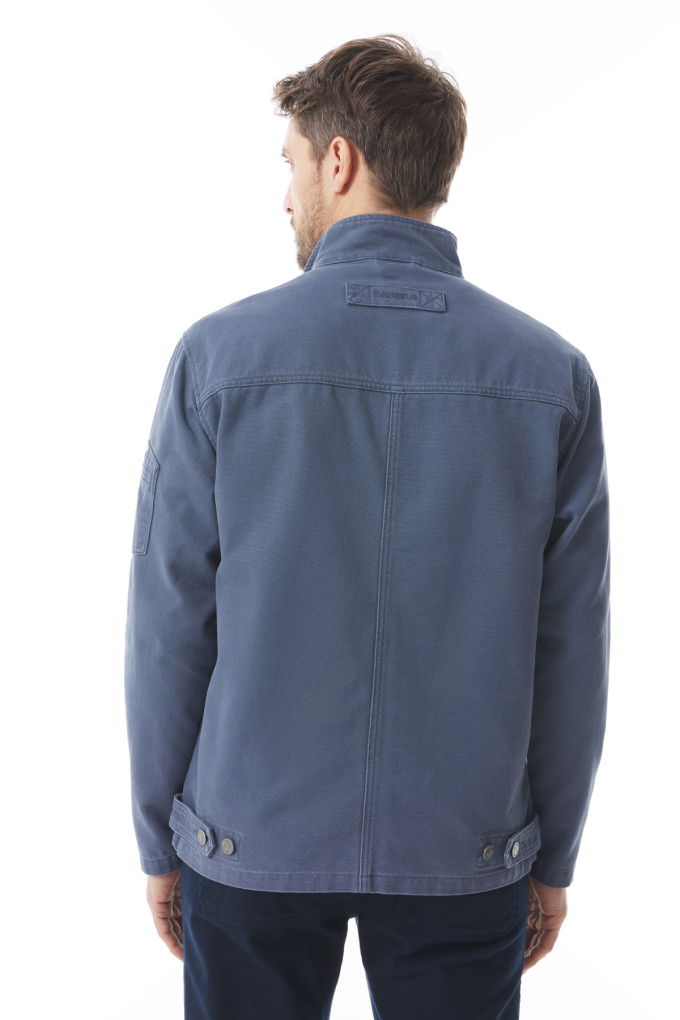 Veste zippée homme en toile canva gris chardon | Mousqueton