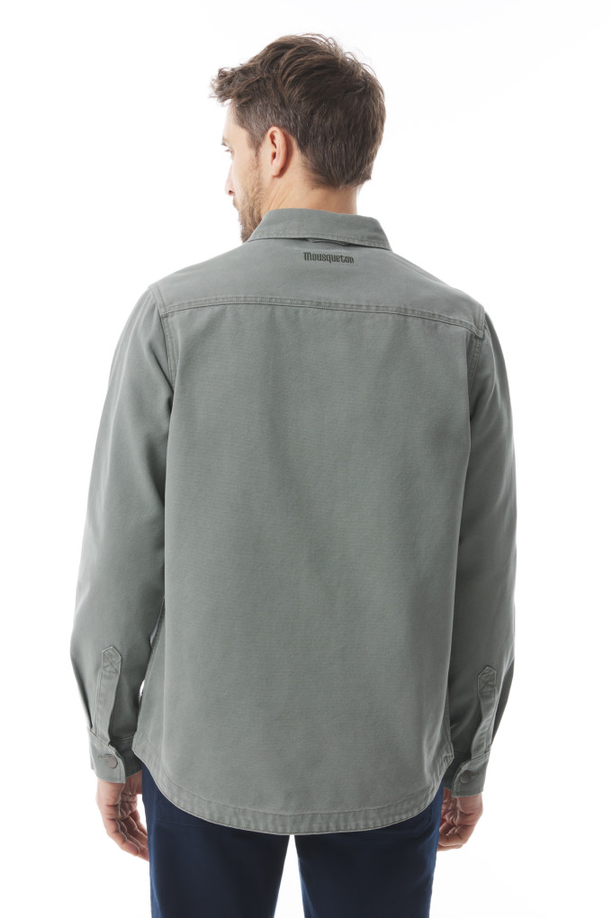 Men's overshirt jacket khaki green | Mousqueton