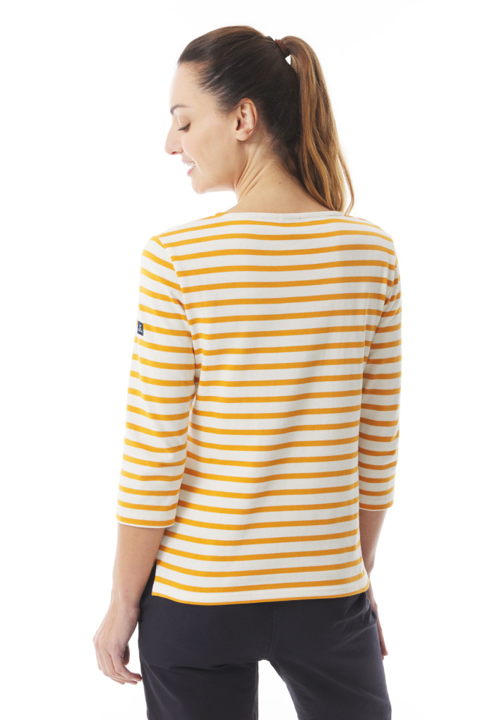 Marinière bicolore Femme jaune orangé | Mousqueton