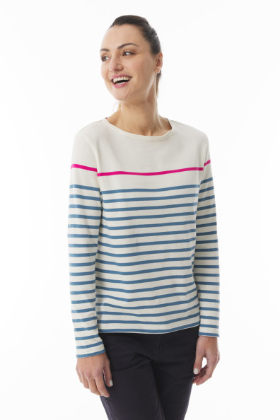 Marinière bleu et rose Femme | Mousqueton