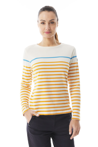 Marinière jaune et bleu Femme | Mousqueton