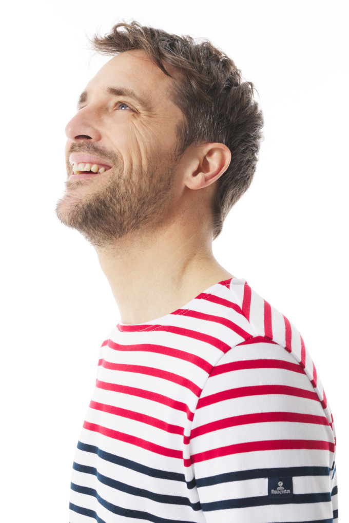 Marinière manches longues Homme bicolore marine et rouge | Mousqueton