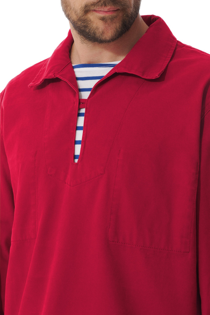 Vareuse de marin en toile canva rouge carmin | Mousqueton