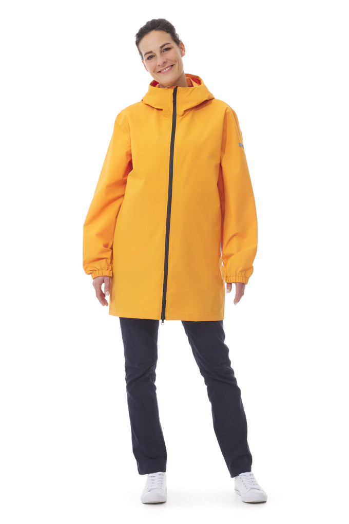 Long coupe-vent imperméable jaune orangé | Mousqueton
