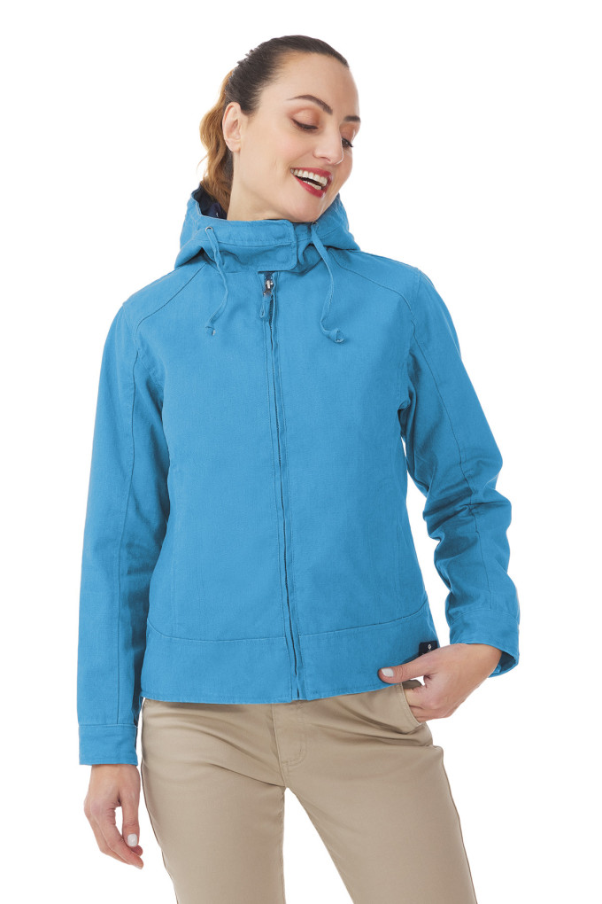 Veste à capuche mi-saison Femme bleu ciel | Mousqueton
