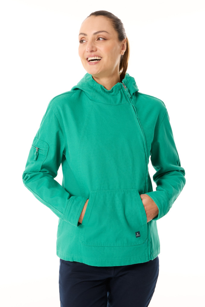 Veste asymétrique Femme vert jade | Mousqueton