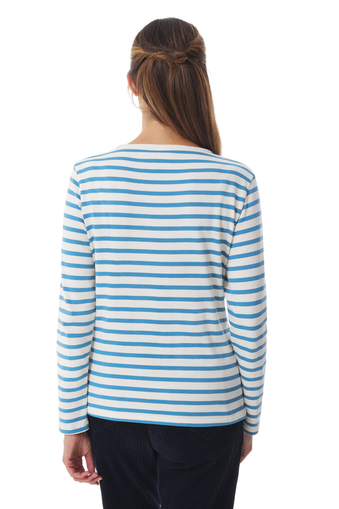 Marinière bicolore femme bleu ciel | Mousqueton