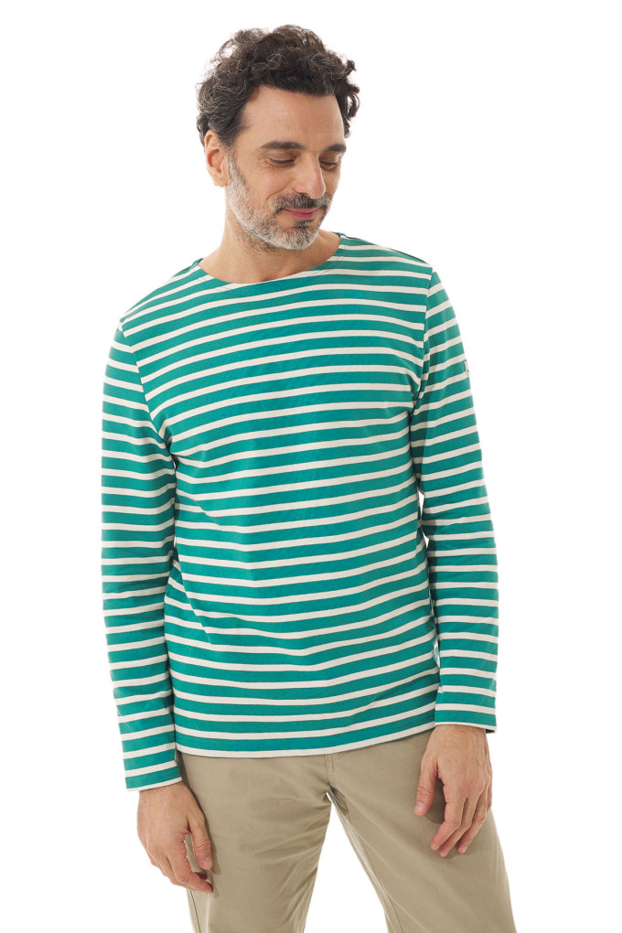 Marinière homme à manches longues vert jade | Mousqueton
