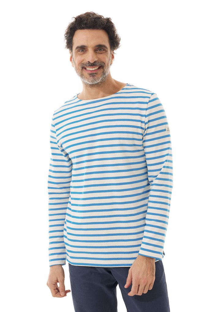 Marinière homme à manches longues bleu ciel | Mousqueton