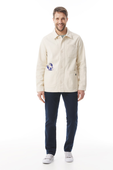 Stephanie Veillard ecru marled work shirt jacket | Mousqueton