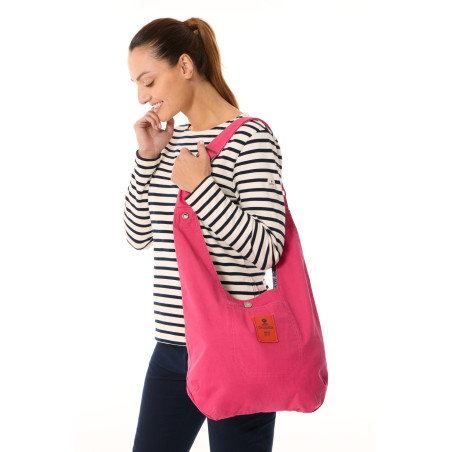 Sac bandoulière en toile rose fuschia | Mousqueton