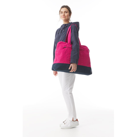 Sac porté épaule bicolore femme rose tulipe | Mousqueton