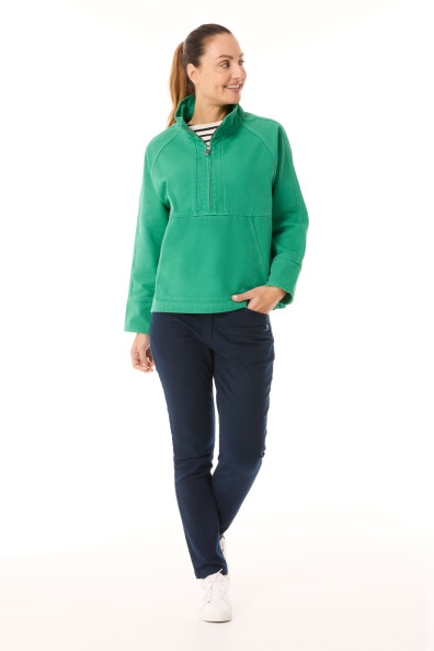 Vareuse femme col zippé vert jade | Mousqueton