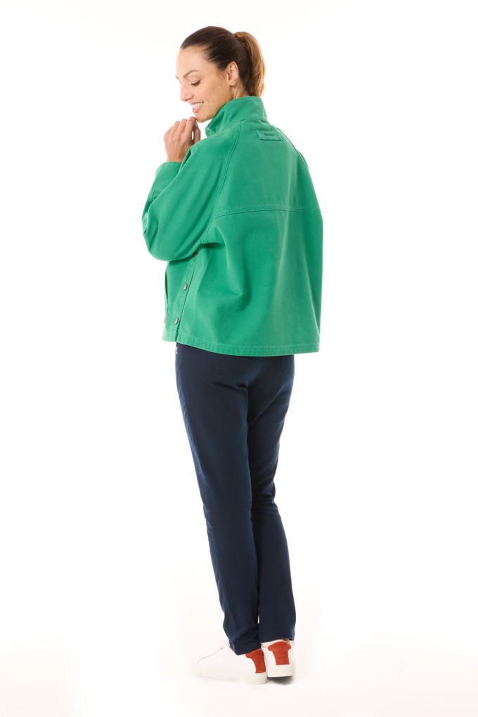 Vareuse femme col zippé vert jade | Mousqueton