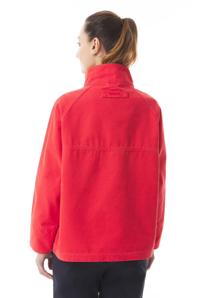 Vareuse femme col zippé rouge vif | Mousqueton