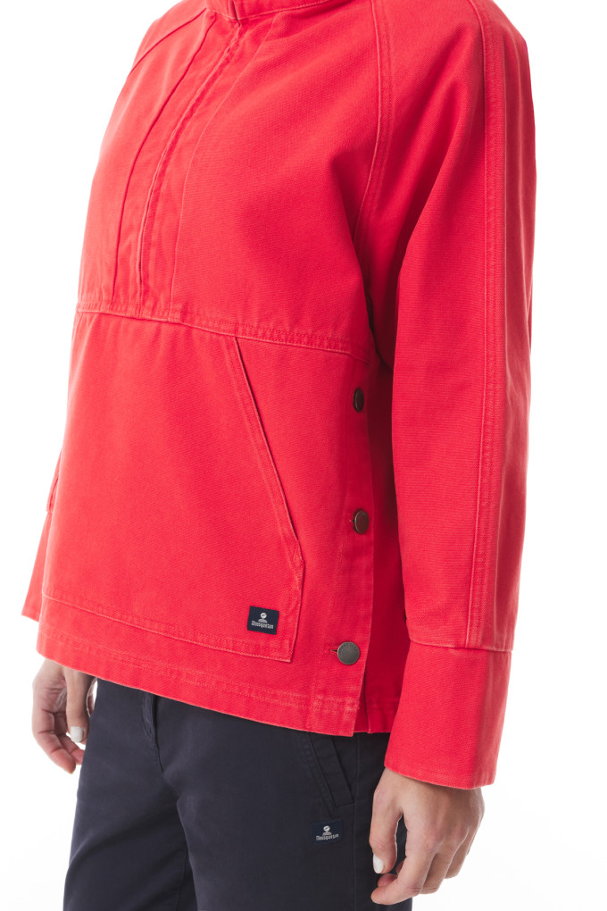 Vareuse femme col zippé rouge vif | Mousqueton