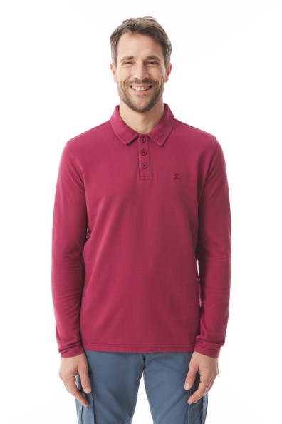 Polo léger manches longues homme rouge brique| Mousqueton