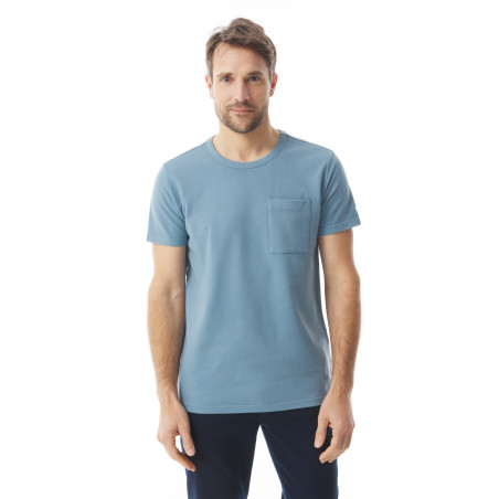 T-shirt coton lourd homme bleu provencal I Mousqueton