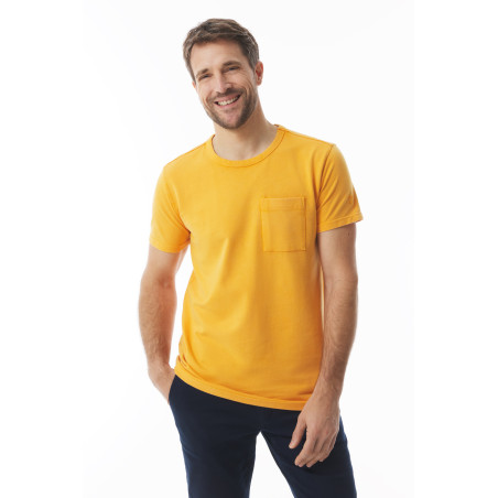 T-shirt coton lourd homme jaune orangé I Mousqueton