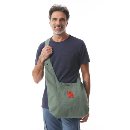 Sac bandoulière en toile vert kaki | Mousqueton