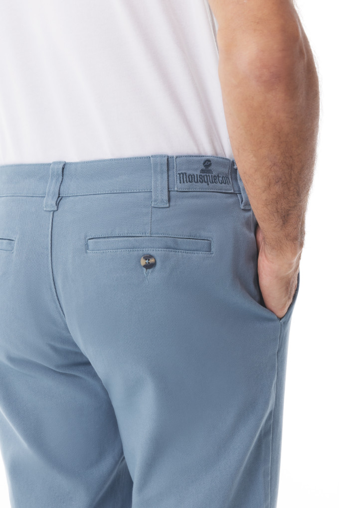 Pantalon chino homme en twill de coton bleu provençal | Mousqueton