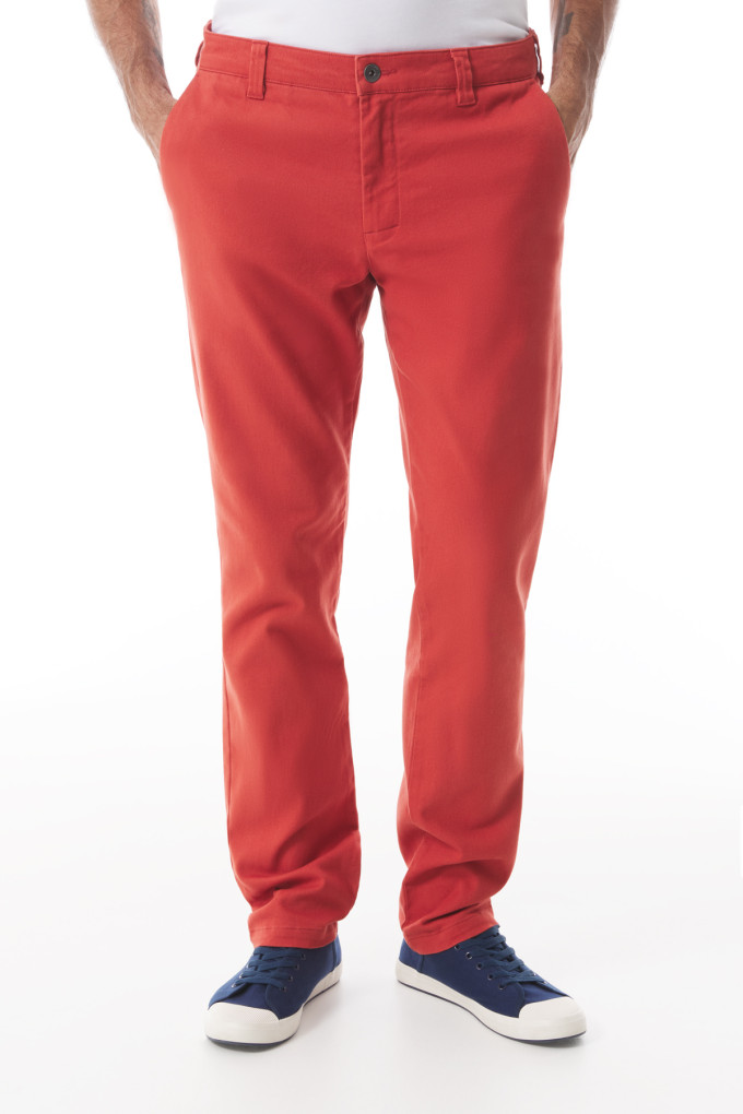 Pantalon chino homme en twill de coton orange tuile | Mousqueton