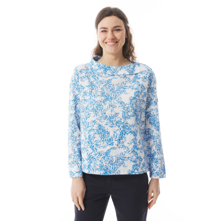 Women's patterned blouse sky blue | Mousqueton
