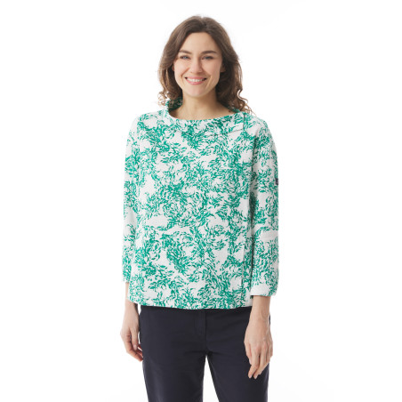 Women's patterned blouse green | Mousqueton