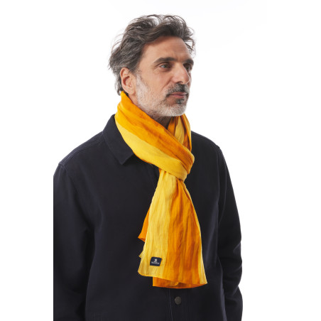 Foulard tie & dye jaune orangé | Mousqueton