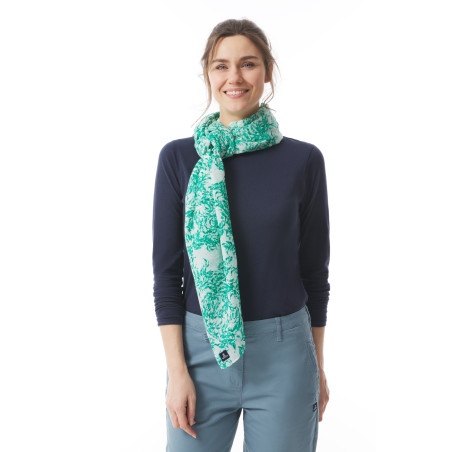 Foulard à motifs poissons vert jade | Mousqueton