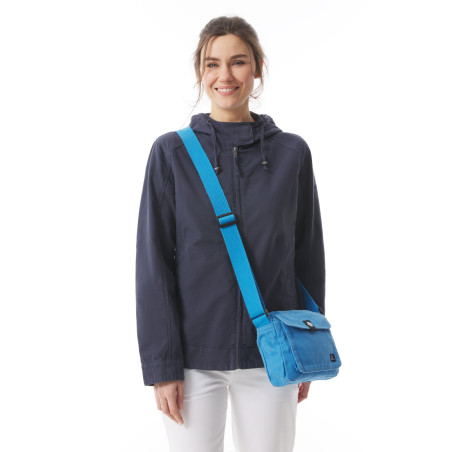Sac avec bandoulière zippée bleu ciel | Mousqueton