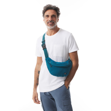 Small abyss blue canvas fanny pack | Mousqueton