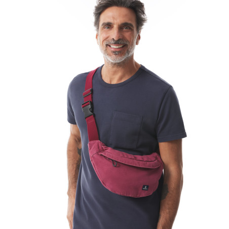 Small brick red canvas fanny pack | Mousqueton