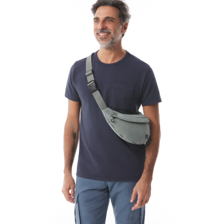 Small khaki green canvas fanny pack | Mousqueton