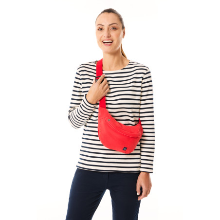 Small red canvas fanny pack | Mousqueton