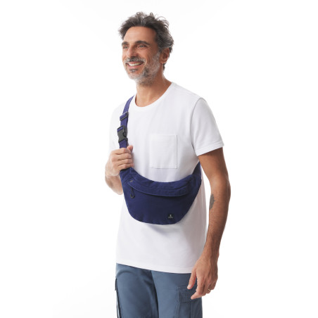 Small blue regate canvas banana bag | Mousqueton