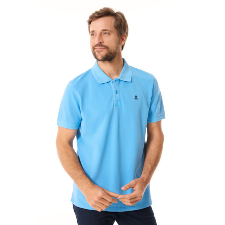 Sky blue men's short-sleeve polo | Mousqueton