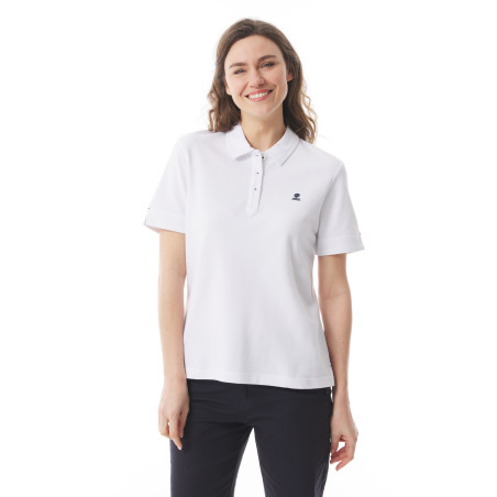 Women's short-sleeved polo shirt in white | Mousqueton