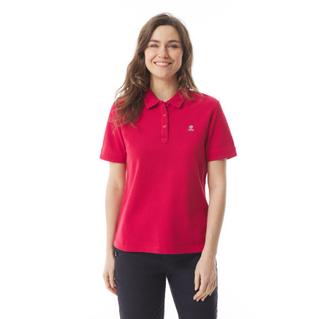 Women's red carmine short-sleeved polo shirt | Mousqueton